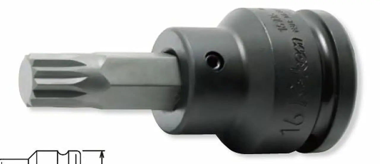 3/4 Sq. Dr. Bit Socket XZN M16 Triple Square Length 76mm