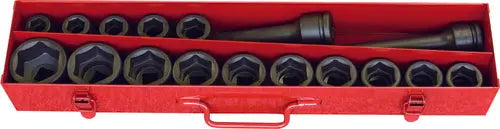 3/4 Sq. Dr. Socket Set 19-50mm 6 point 17 pieces