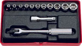 1/4 Sq. Dr. 13 Piece Metric 6-Point Socket Set 4-12mm