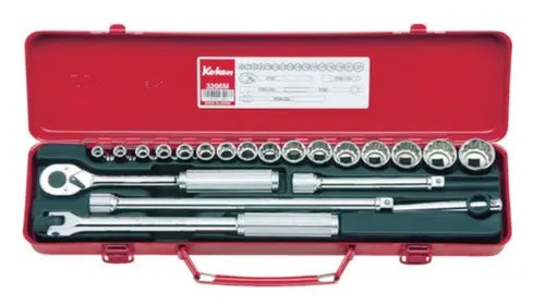 3/8 Sq. Dr. Socket Set 6, 12 point 21 pieces