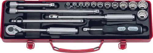 3/8 Sq. Dr. 18 Piece 12-Point Metric Socket Set 6-22mm