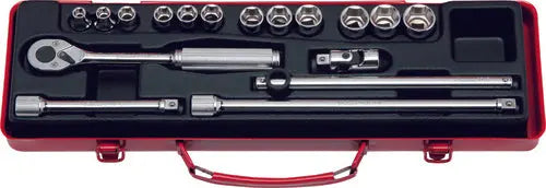 3/8 Sq. Dr. 17 Piece 6-Point Metric Socket Set 7-19mm