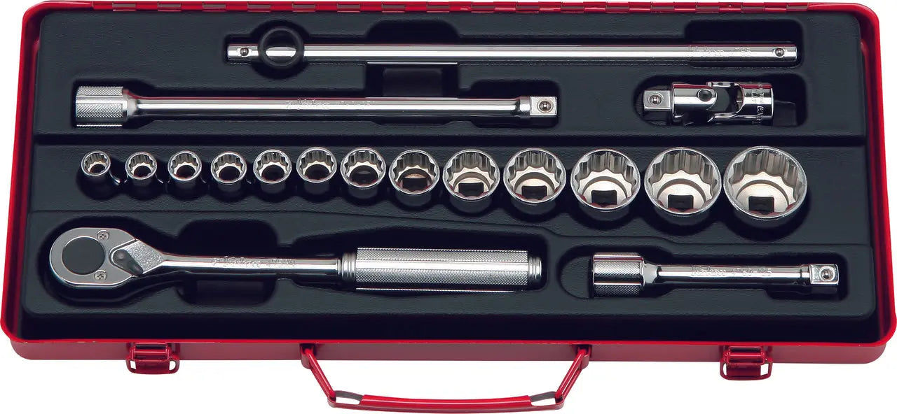 1/2 Sq. Dr. 18 Piece 12-Point Metric Socket Set 10-32mm