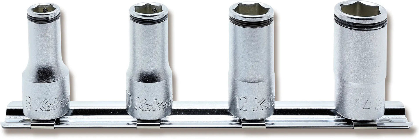 3/8 Sq. Dr. Semi-Deep NUT GRIP® Socket Set, 8mm-14mm - 4 pieces