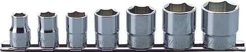 3/8 Sq. Dr. Socket Set Whitworth 1/8-1/2 6 point 200mm 7 pieces