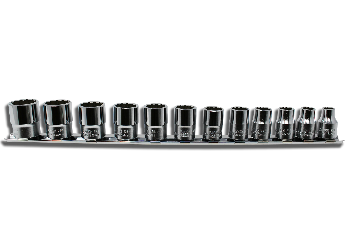 3/8 Sq. Dr. Socket Set 8-19mm 12 point 300mm 12 pieces