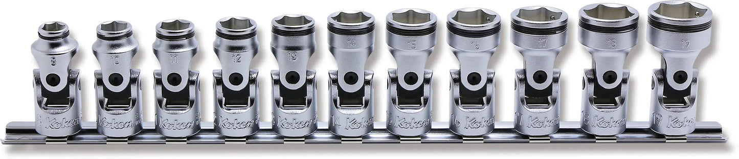 3/8 Sq. Dr. Universal NUT GRIP® Socket Set 8mm-19mm - 11 pieces