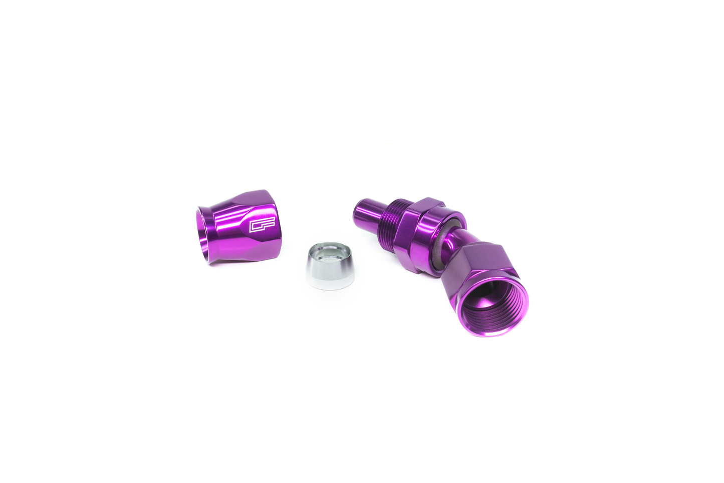 -08 AN 45 Degree Female Aluminum Hose End (PTFE)