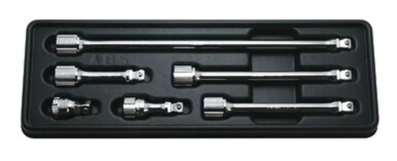 3/8 Sq. Dr. Wobble-Fix Extension Bar Set 32-250mm ABS Tray 6 pieces