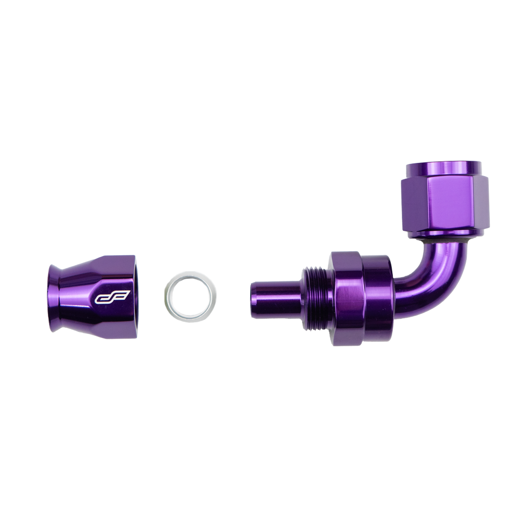 -4 AN 90 Degree Female Aluminum Hose End (PTFE)
