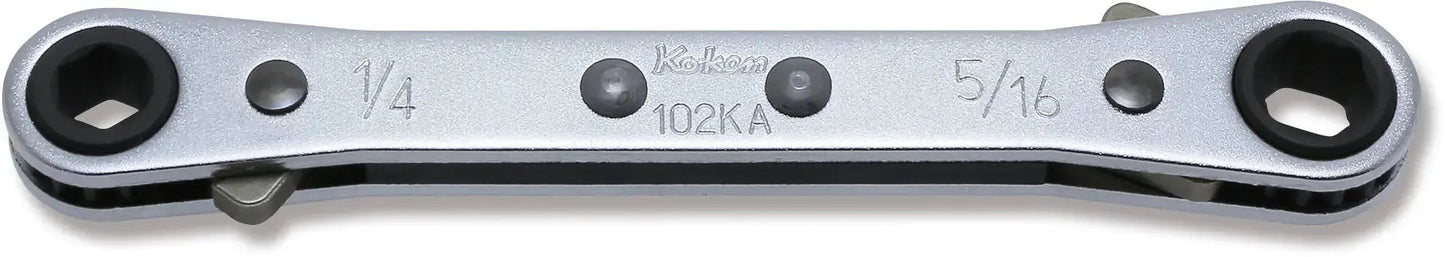 Ratcheting Ring Wrench 1/4x9/32 6 point Length 108mm Reversible