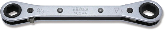 Ratcheting Ring Wrench 3/8x7/16 6 point Length 141mm Reversible