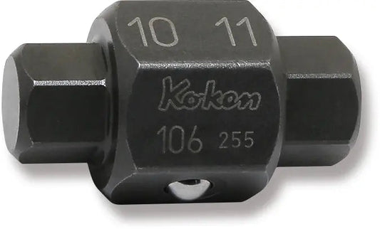 4-Point/6-Point Male Drain Plug Key Bits 10mm x 11mm Hex x Hex Length 32mm