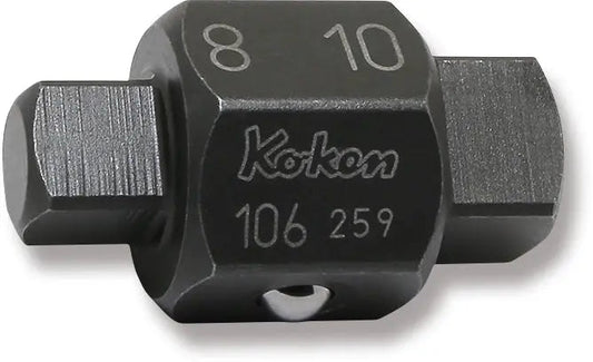 4-Point/6-Point Male Drain Plug Key Bits 8S x 10S Square x Square Length 32mm