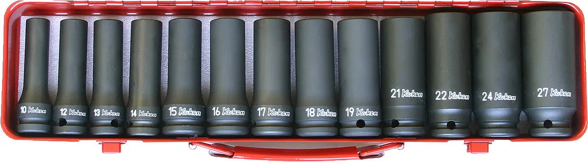 1/2 Sq. Dr. 13 Piece Impact Deep 6-Point Socket Set 10-27mm