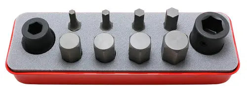 1/2 Sq. Dr. Bit + Bit Holder Set 5-19mm Hex 10 pieces