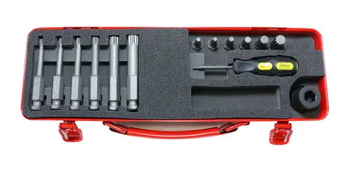 1/2 Sq. Dr. Bit + Bit Holder Set XZN M4-M12 14 pieces