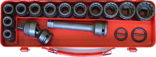 1/2 Sq. Dr. 18 Piece Impact 12-Point Socket Set 10-27mm