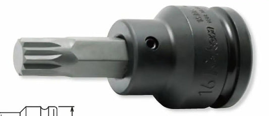 3/4 Sq. Dr. Bit Socket XZN M18 Triple Square Length 76mm