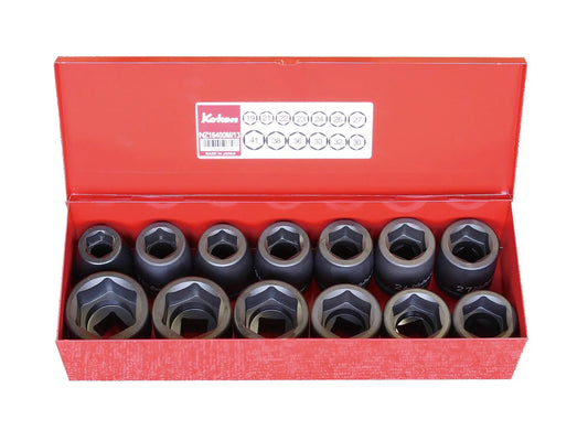 3/4 Sq. Dr. Socket Set 19-41mm 6 point 13 pieces