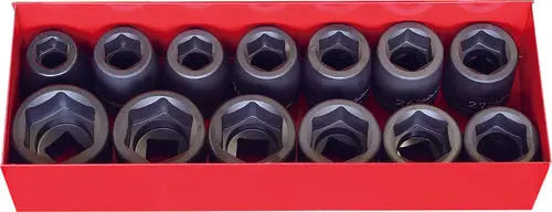 3/4 Sq. Dr. Thin Wall Socket Set 19-41mm 6 point 13 pieces