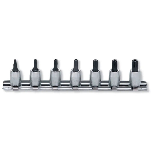 1/4 Sq. Dr. 7 Piece Tamper-Resistant TORX® Socket Set T10H-T40H