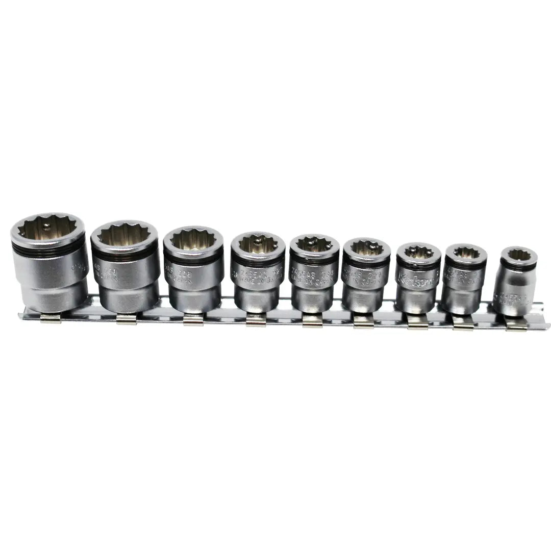 1/4 Sq. Dr. 12 point NUT GRIP® Socket Set 7/32 - 9/16 - 9 pieces