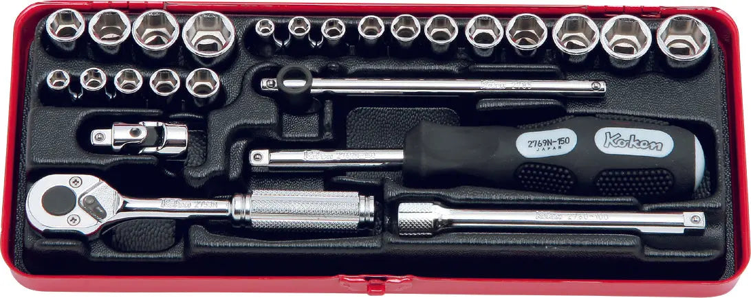 1/4 Sq. Dr. Socket Set 6 point 25 pieces