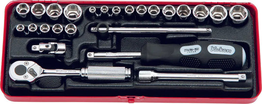 1/4 Sq. Dr. Socket Set 6 point 25 pieces