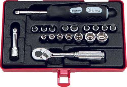 1/4 Sq. Dr. Socket Set 6 point 19 pieces
