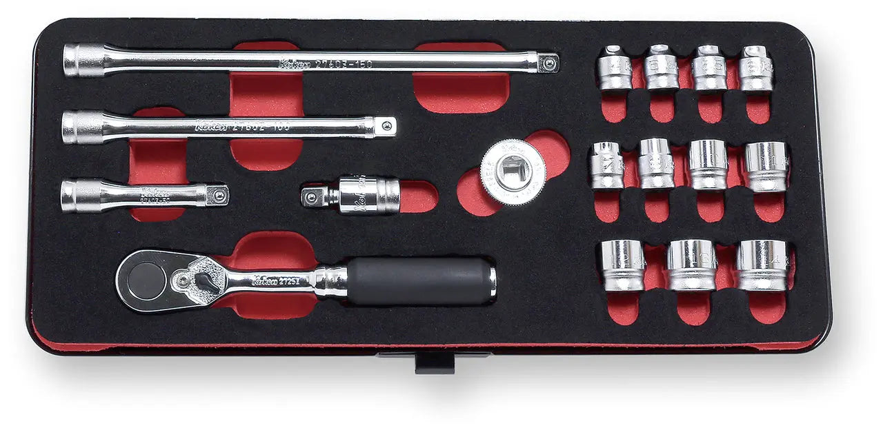1/4 Sq. Dr. 17 Piece Z-Series 6-Point Metric Socket Set 4-14mm