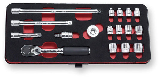 1/4 Sq. Dr. 17 Piece Z-Series 6-Point Metric Socket Set 4-14mm