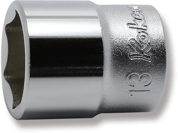 1/4 Sq. Dr. Socket 13mm 6 point Length 22mm