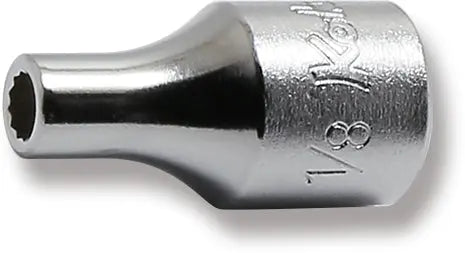 1/4 Sq. Dr. Socket 1/8 12 point Length 22mm