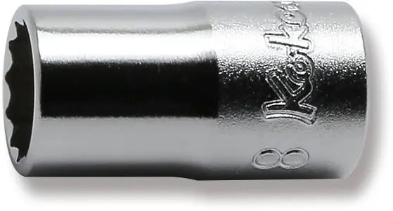 1/4 Sq. Dr. Socket 8mm 12 point Length 22mm