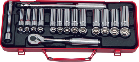 3/8 Sq. Dr. Socket Set 6, 12 point 29 pieces