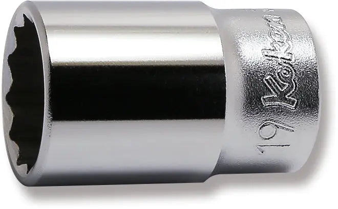 3/8 Sq. Dr. Socket 19mm 12 point Length 40mm