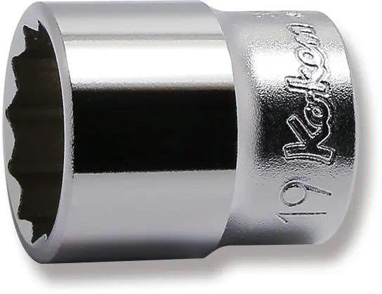 3/8 Sq. Dr. Socket 19mm 12 point Length 30mm