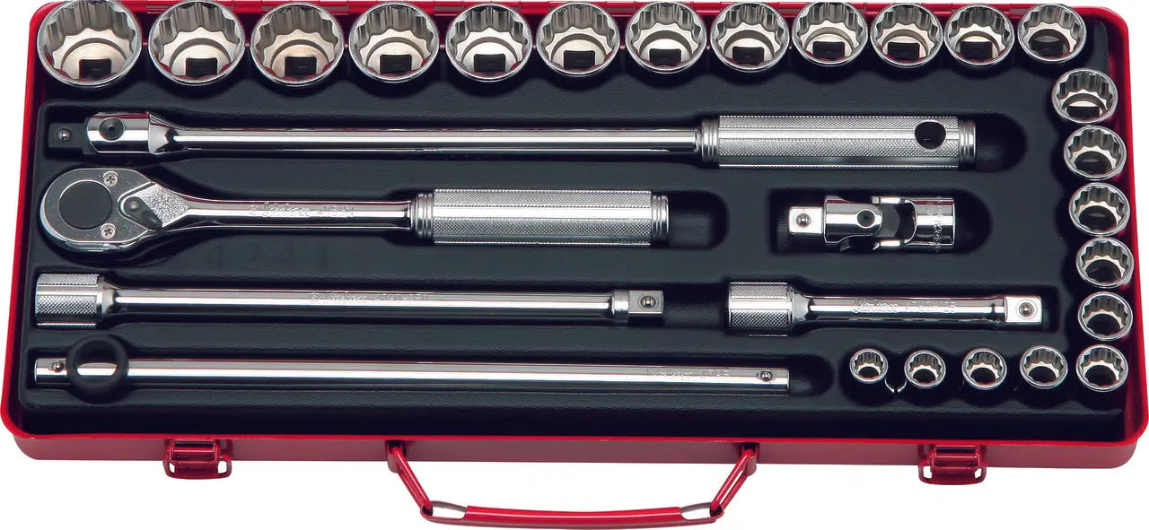 1/2 Sq. Dr. 28 Piece 12-Point Metric Socket Set 10-32mm