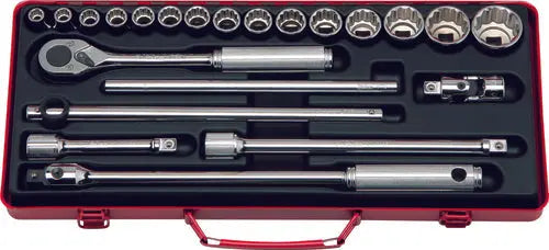 1/2 Sq. Dr. 22 Piece 12-Point SAE Socket Set 3/8-1.1/4"