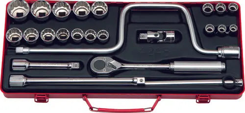 1/2 Sq. Dr. 24 Piece 12-Point Metric Socket Set 10-32mm