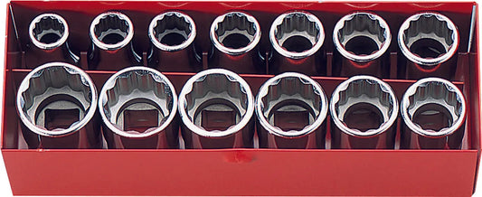 1/2 Sq. Dr. 13 Piece 12-Point SAE Socket Set 3/8-15/16"