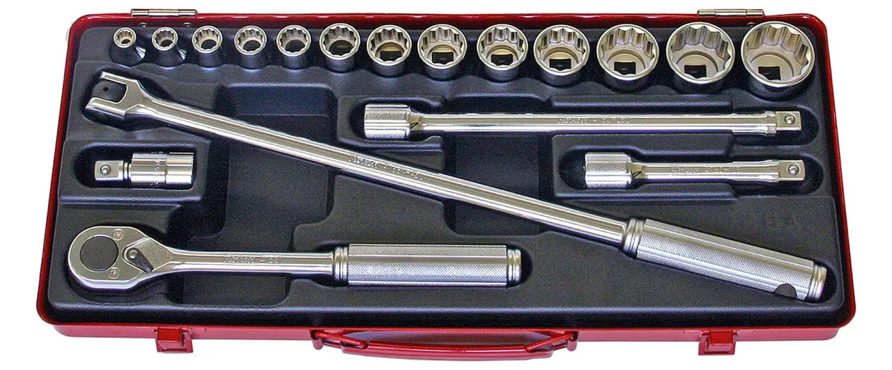 1/2 Sq. Dr. 18 Piece 12-Point Metric Socket Set 8-32mm