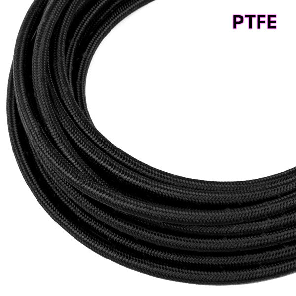 6AN PTFE Braided Black Nylon Hose / Line (E85 + Race Fuel Safe) - BY THE FOOT