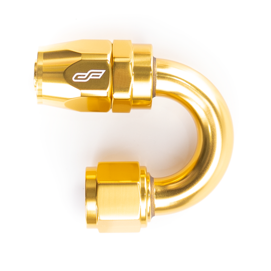 -08 AN 180 Degree Female Aluminum Hose End Fitting