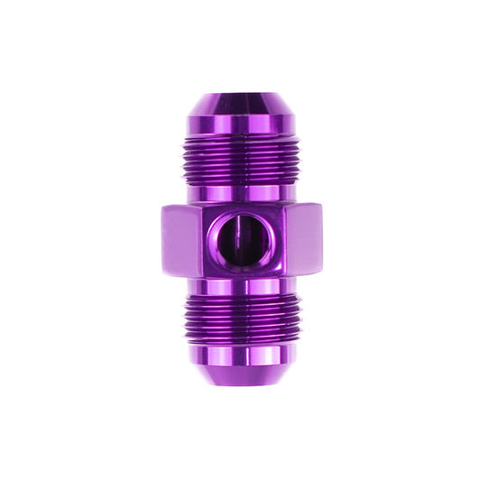Pressure Gauge Adapter, 10AN Male to 10AN Male w/ 1/8" port