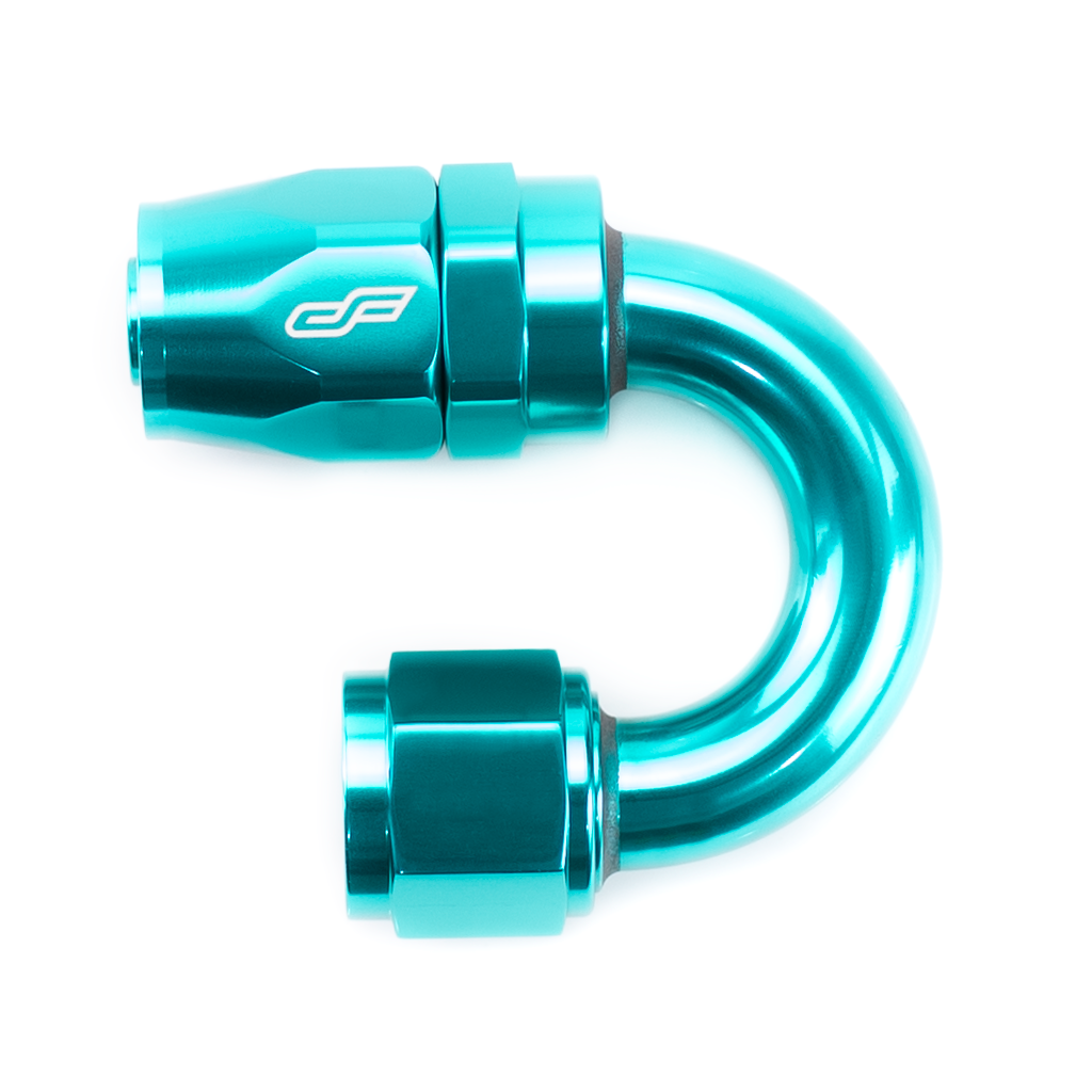 -06 AN 180 Degree Female Aluminum Hose End Fitting