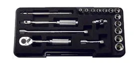 1/4 Sq. Dr. 18 Piece 6-Point Metric Socket Set 4-13mm