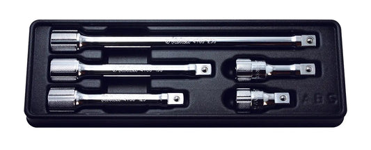 1/2 Sq. Dr. Extension Bar Set 50-250mm ABS Tray 5 pieces