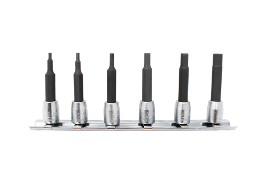6 piece 1/4" Sq. Drive 50mm Hex Bit Socket Set 2-6mm